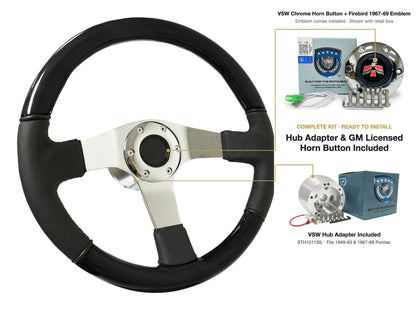 ST3019BLKWOOD black ash wood-leather steering wheel kit - SIL-29CHR-4968