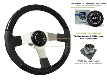 ST3019BLKWOOD black ash wood-leather steering wheel kit - SIL-67-19B-4968