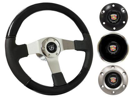 1969-89 Cadillac Steering Wheel Kit | Black Ash Wood - Leather | ST3019BK