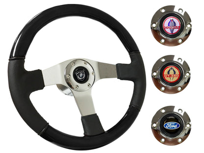 1984-04 Ford Mustang Steering Wheel Kit | Black Ash Wood - Leather | ST3019BK