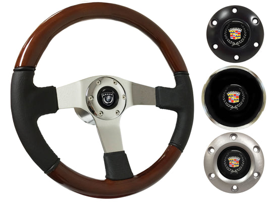 1969-89 Cadillac Steering Wheel Kit | Mahogany Wood - Leather | ST3019