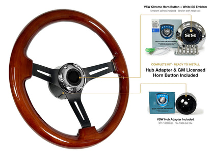 ST3027 kit (black hub) - Chrome button, White SS emblem
