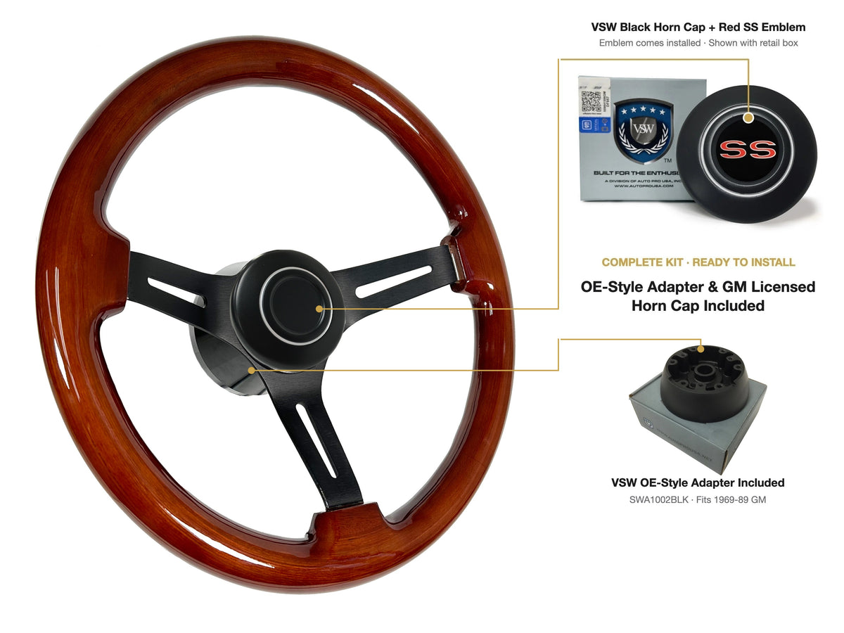 ST3027 OE-style kit (black hub) - OE Black Cap, Red SS emblem