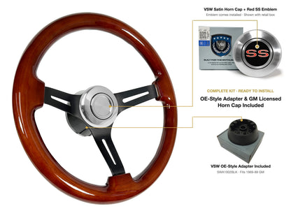 ST3027 OE-style kit (black hub) - OE Satin Cap, Red SS emblem