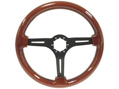 Volkswagen 6-Bolt Steering Wheel Castle Kit | Mahogany Wood / Black Alumunum