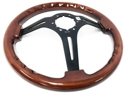 Volkswagen 6-Bolt Steering Wheel Castle Kit | Mahogany Wood / Black Alumunum