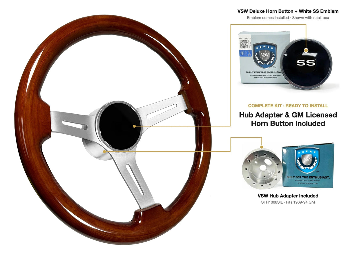 ST3027S kit - Deluxe button, White SS emblem