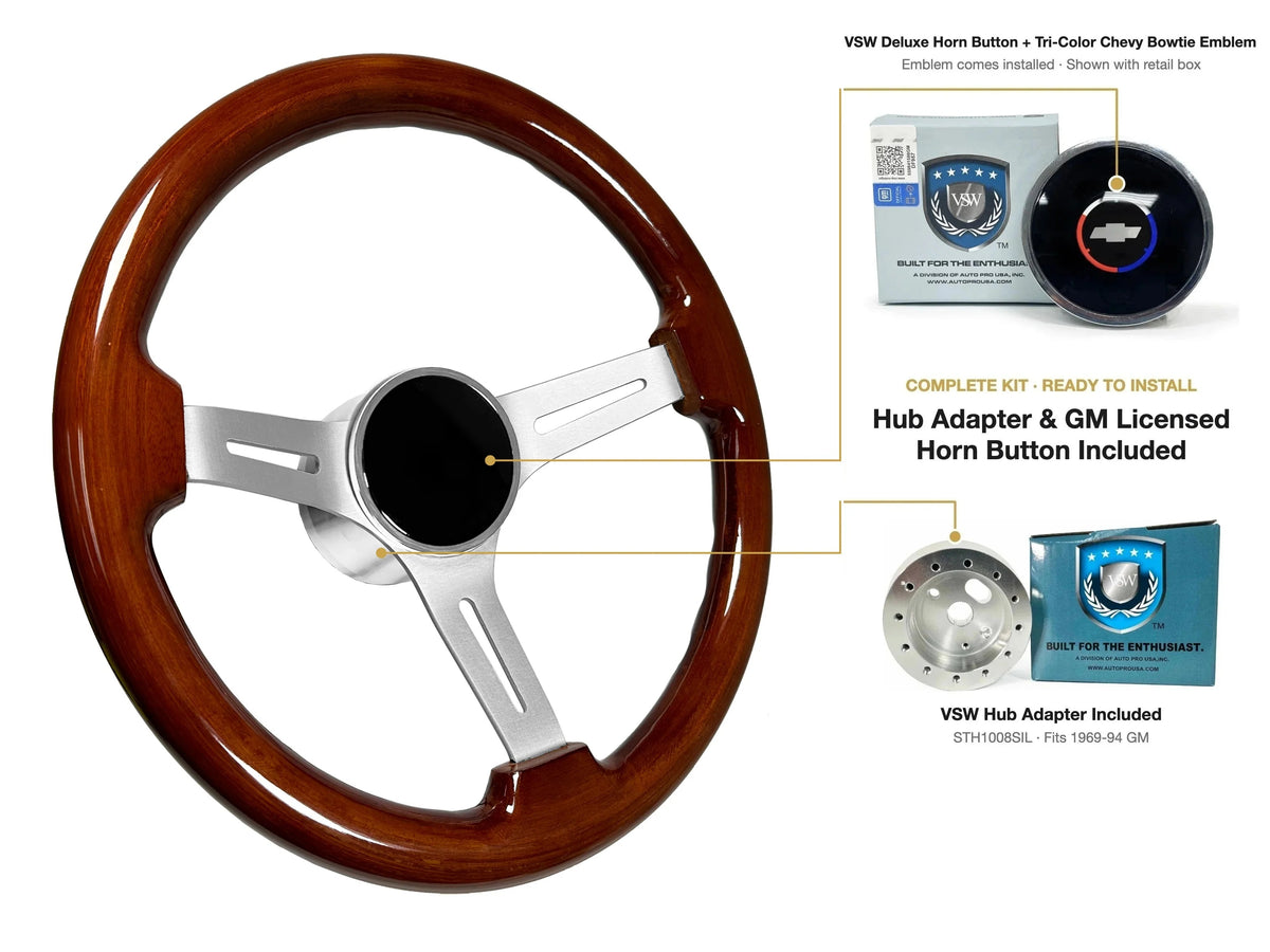 ST3027S kit - Deluxe button, Tri-Color Chevy Bowtie emblem