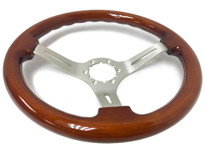 Volkswagen 6-Bolt Steering Wheel Castle Kit | Mahogany Wood / Brushed Alumunum