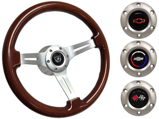 1962-68 Chevy Nova Steering Wheel Kit | Mahogany Wood | ST3027S