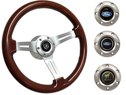 1975-77 Ford Bronco Steering Wheel Kit | Mahogany Wood | ST3027S