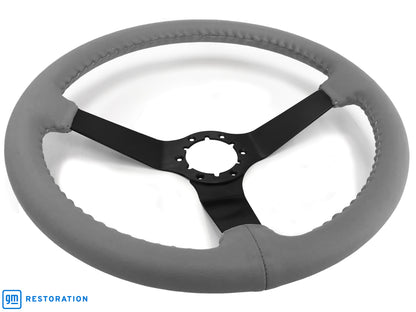 VSW S6 Step Series Steering Wheel | Gray Leather Black | ST3029GRY