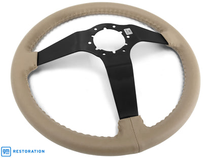 VSW S6 Step Series Steering Wheel |Tan Leather, Black | ST3029TAN
