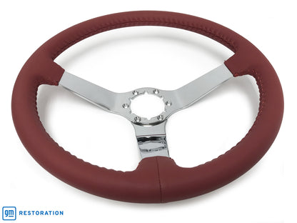 S6 Step Series Red Leather Chrome Steering Wheel | ST3040RED