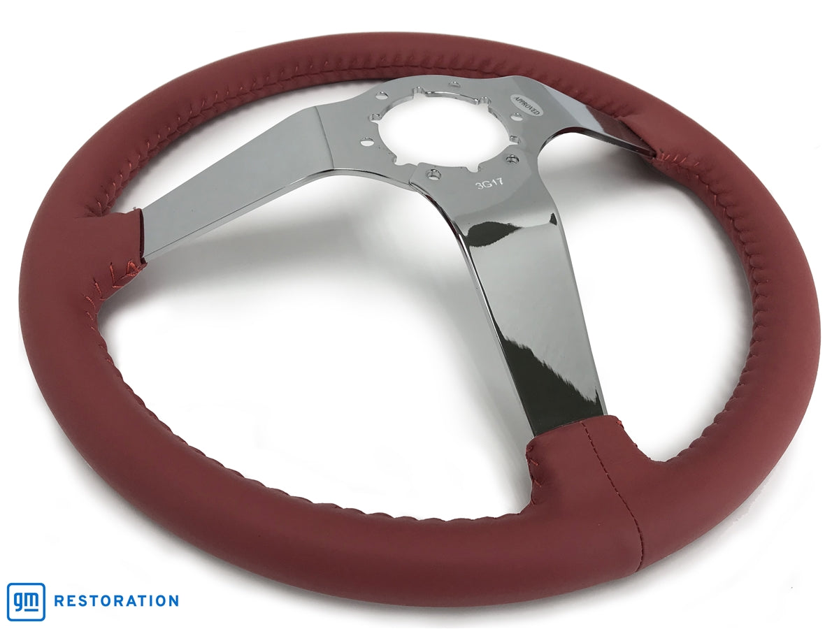 S6 Step Series Red Leather Chrome Steering Wheel | ST3040RED