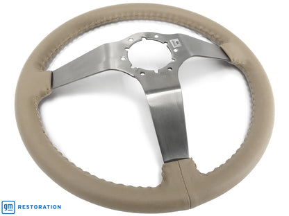 S6 Step Series Tan Leather Stainless Steel Steering Wheel | ST3041TAN