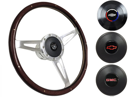 1974-94 Chevy Truck, GMC Steering Wheel Kit | Deluxe Espresso Wood | ST3053A