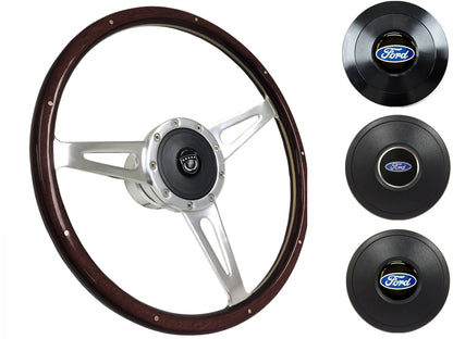 1959-62 Ford Galaxie Steering Wheel Kit | Deluxe Espresso Wood | ST3053A