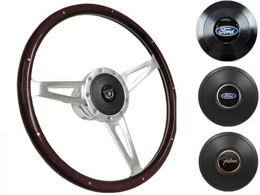 1970 Ford Falcon Steering Wheel Kit | Deluxe Espresso Wood | ST3053A