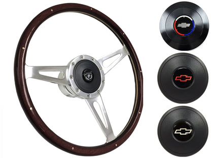 1962-68 Chevy Nova Steering Wheel Kit | Deluxe Espresso Wood | ST3053A