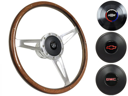 1960-73 Chevy Truck, GMC Steering Wheel Kit | Deluxe Walnut Wood | ST3053