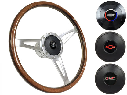 1974-94 Chevy Truck, GMC Steering Wheel Kit | Deluxe Walnut Wood | ST3053