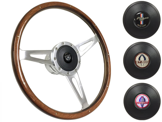 1964.5 Ford Mustang Steering Wheel Kit | Deluxe Walnut Wood