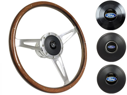 1970-76 Ford Torino Steering Wheel Kit | Deluxe Walnut Wood | ST3053