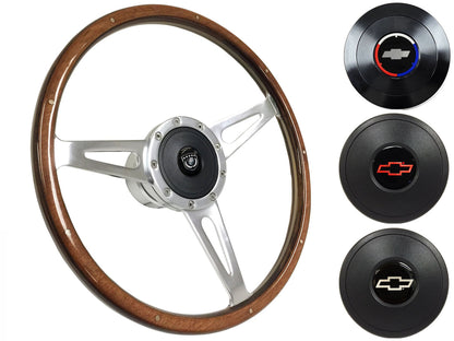 1962-68 Chevy Nova Steering Wheel Kit | Deluxe Walnut Wood | ST3053