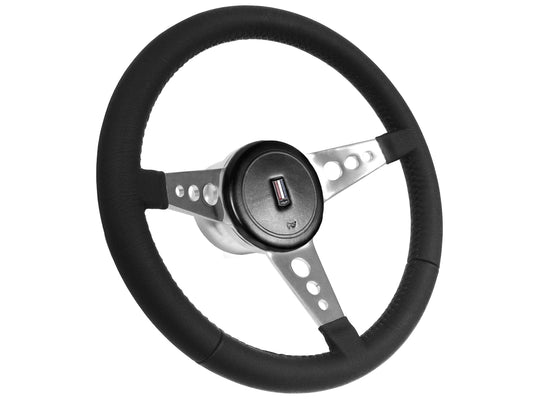 1982-89 Camaro Steering Wheel Kit | Black Leather | OE Horn Button