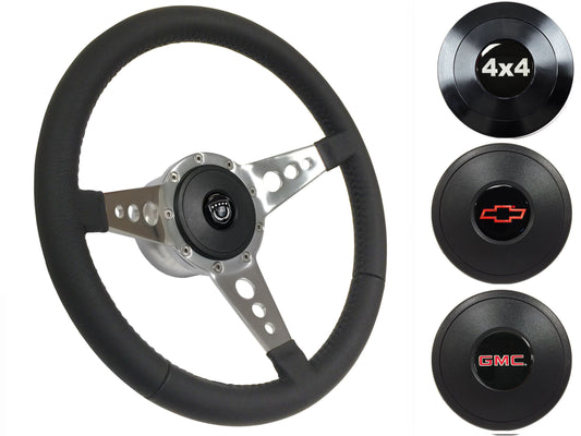 1960-73 Chevy Truck, GMC Steering Wheel Kit | Black Leather | ST3056