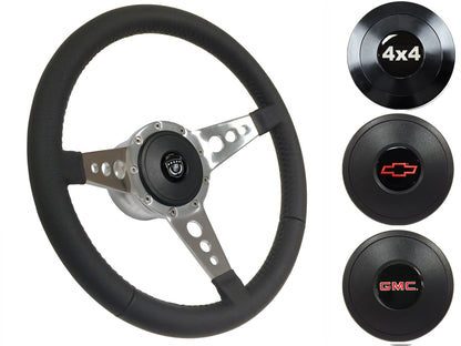 1974-94 Chevy Truck, GMC Steering Wheel Kit | Black Leather | ST3056