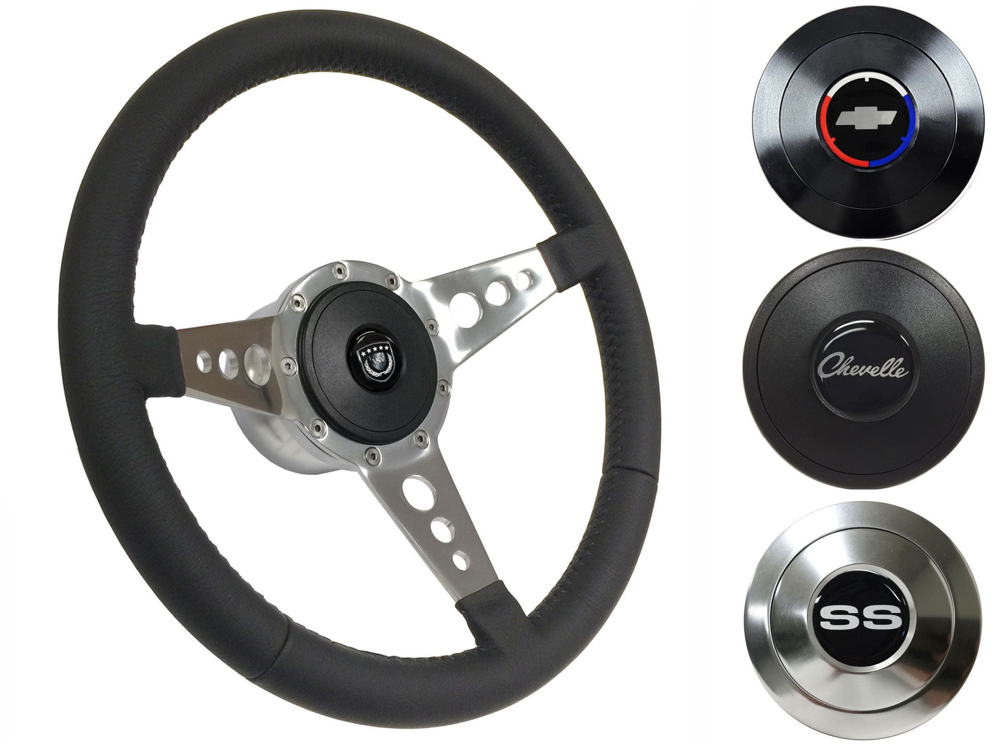 1969-77 Chevelle Steering Wheel Kit | Black Leather | ST3056