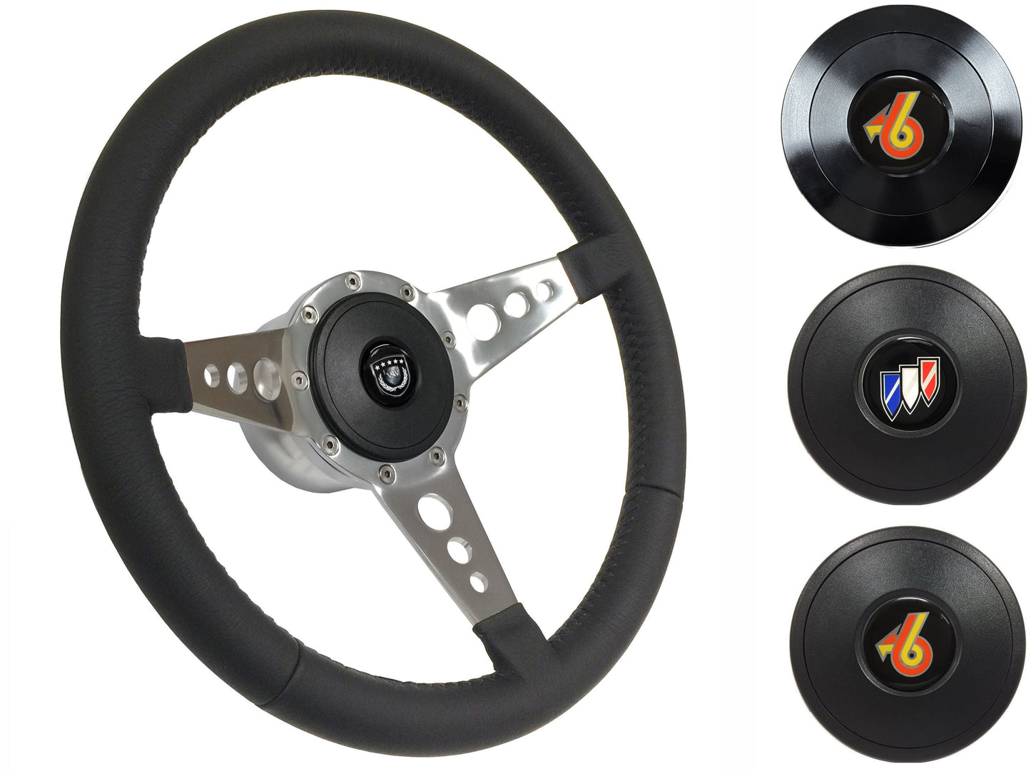 1969-89 Buick Telescopic Steering Wheel Kit | Black Leather | ST3056