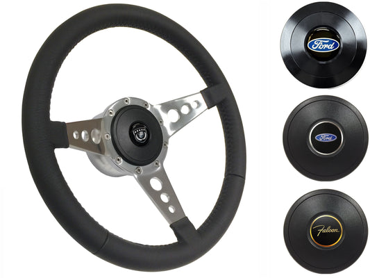 1970 Ford Falcon Steering Wheel Kit | Black Leather | ST3056