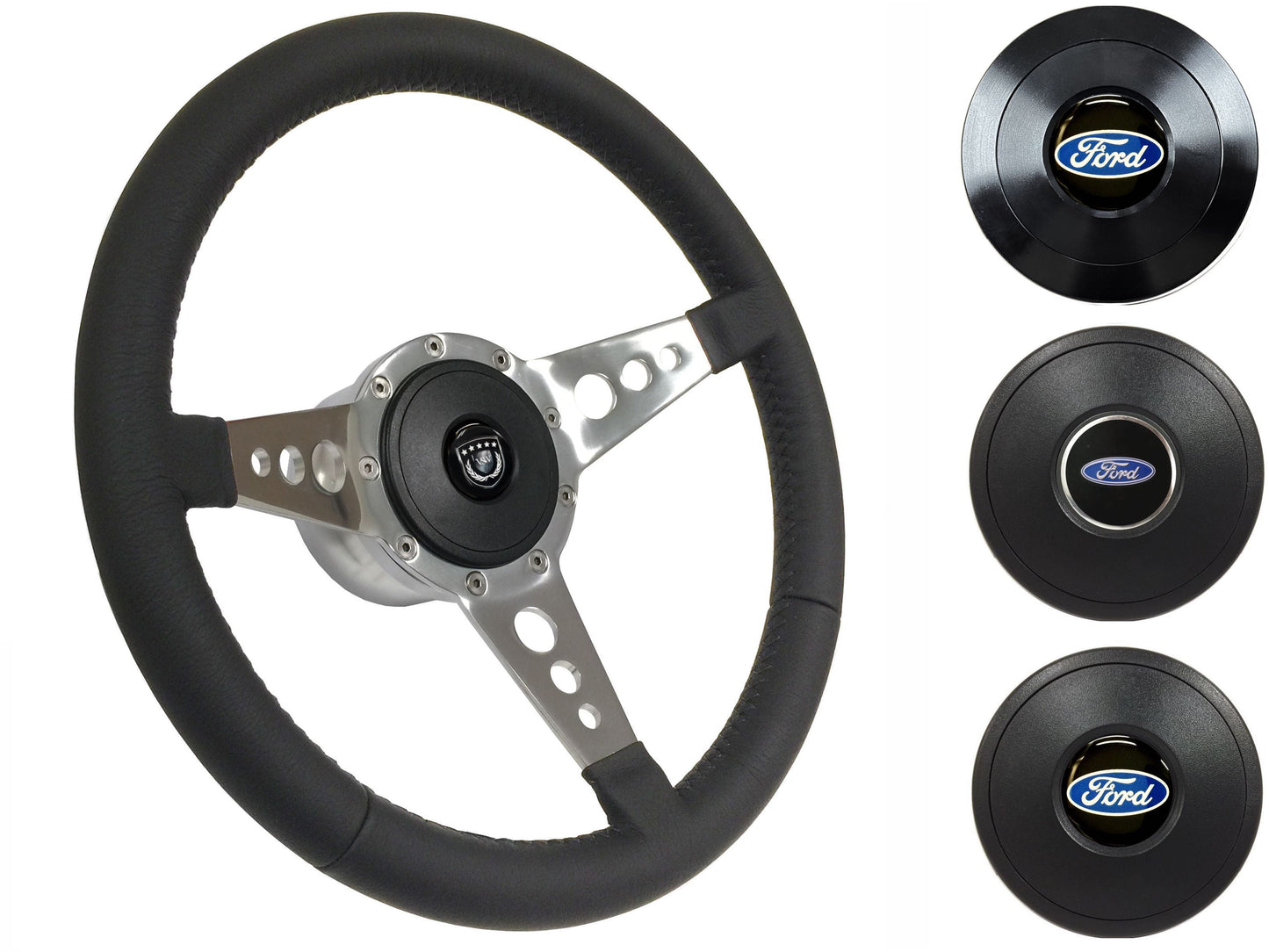 1969, 78-91 Ford Truck Steering Wheel Kit | Black Leather | ST3059