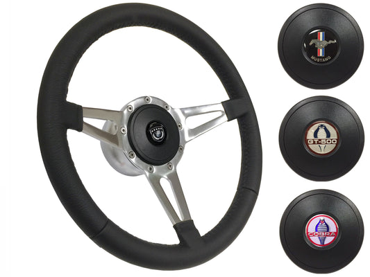 1964.5 Ford Mustang Steering Wheel Kit | Black Leather