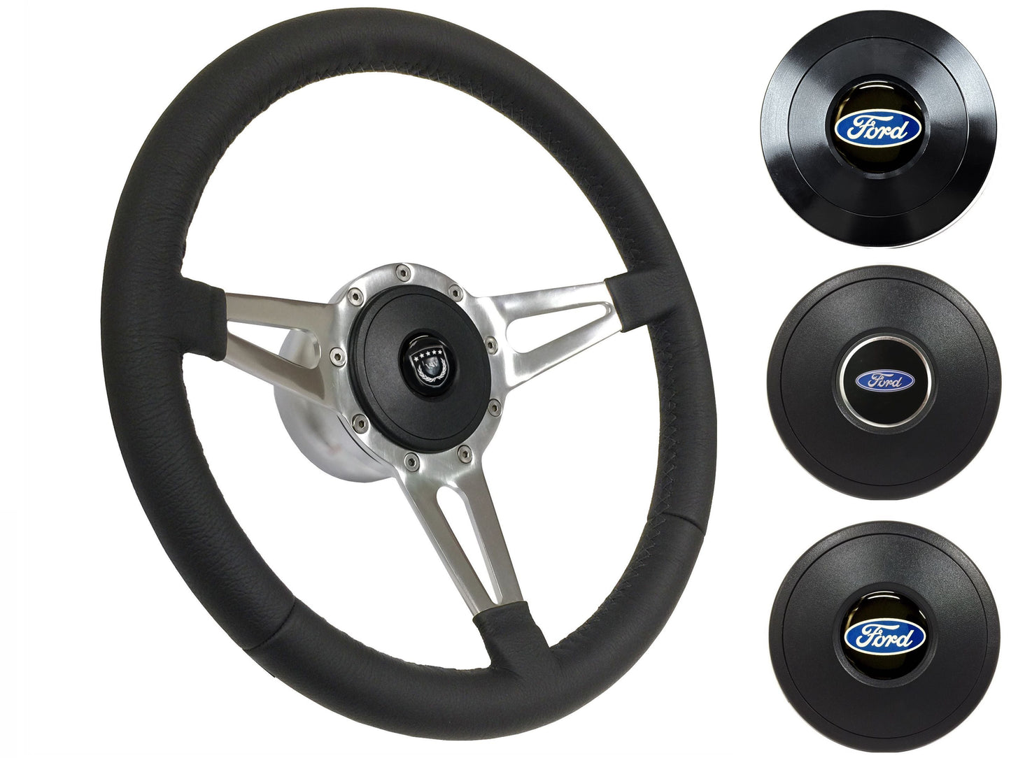 1961-65 Ford Truck Steering Wheel Kit | Black Leather | ST3059