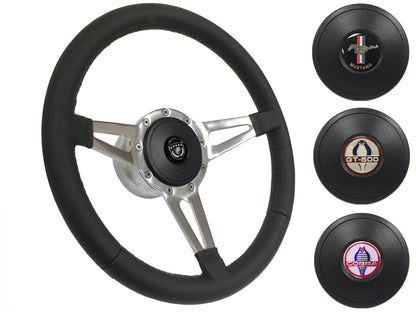 1968-78 Ford Mustang Steering Wheel Kit | Black Leather