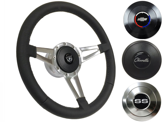 1967-68 Chevelle Steering Wheel Kit | Black Leather | ST3059