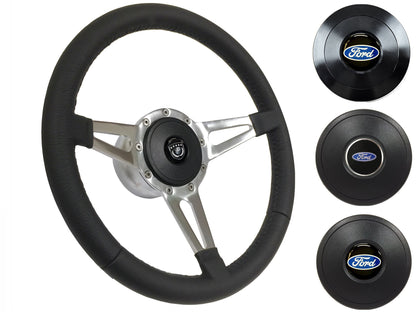 1959-62 Ford Galaxie Steering Wheel Kit | Black Leather | ST3059