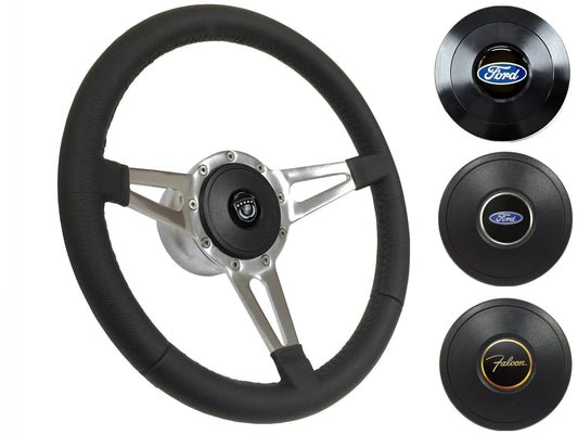 1965-69 Ford Falcon Steering Wheel Kit | Black Leather | ST3059