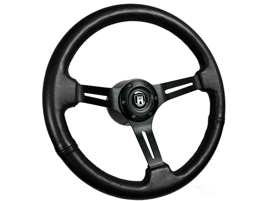 Volkswagen 6-Bolt Steering Wheel Castle Kit | Black Leather / Black Aluminum