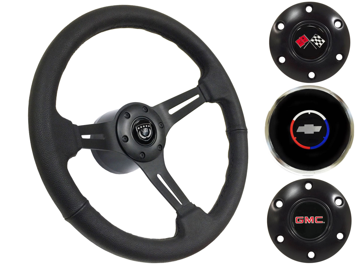 1960-73 Chevy Truck, GMC Steering Wheel Kit | Black Leather | ST3060BLK