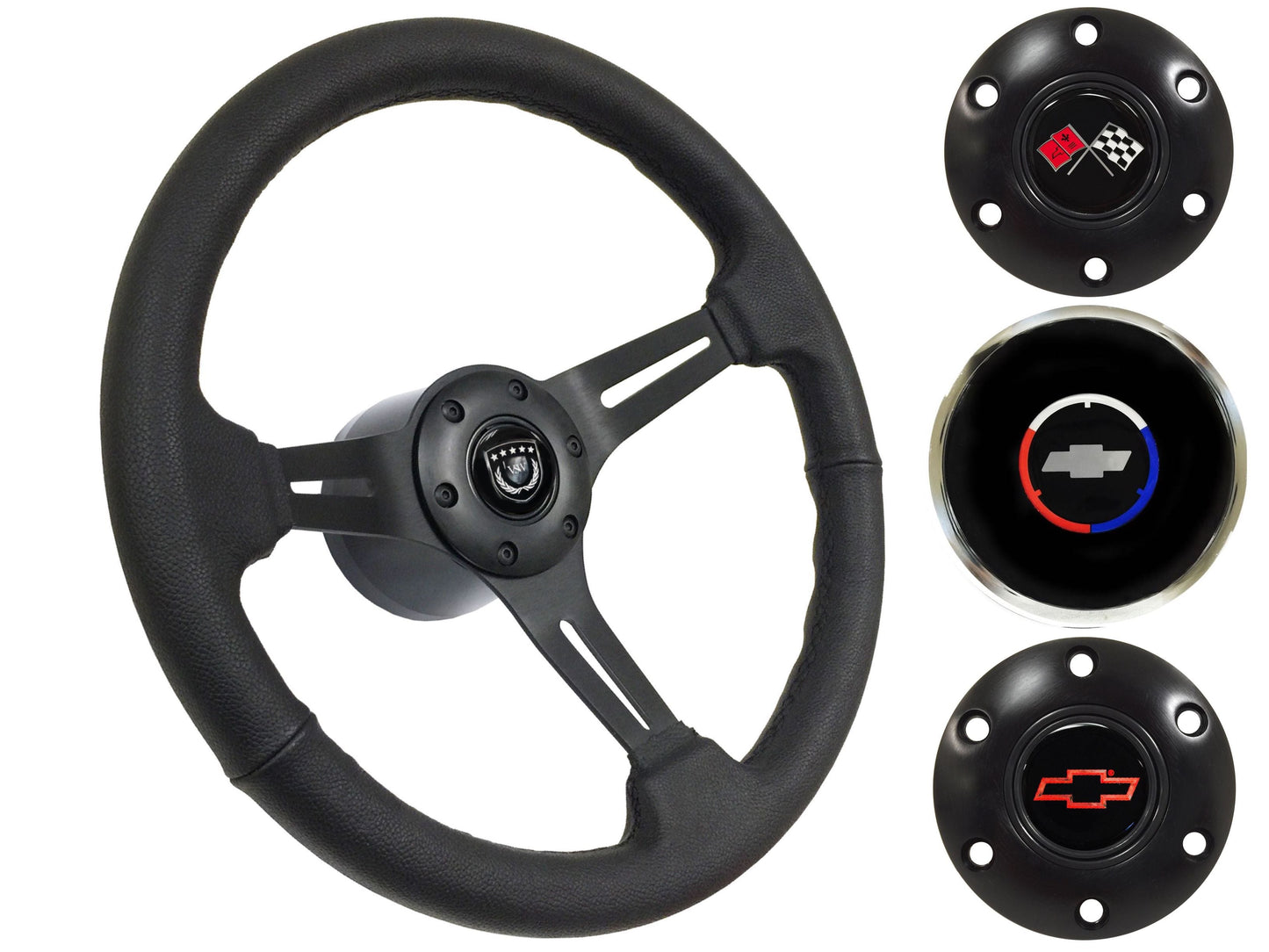 1970-88 Monte Carlo Steering Wheel Kit | Black Leather | ST3060BLK