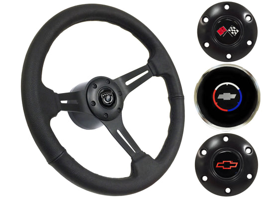 1969-75 Corvette Steering Wheel Kit | Black Leather | ST3060BLK