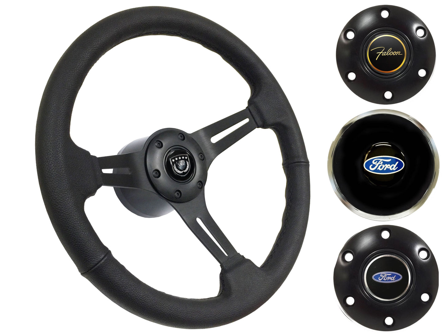 1970 Ford Falcon Steering Wheel Kit | Black Leather | ST3060BLK