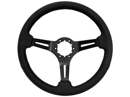 Volkswagen 6-Bolt Steering Wheel Castle Kit | Black Leather / Black Aluminum