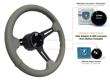 ST3060GRY 1969-89 Pontiac kit - Deluxe button, GTO emblem