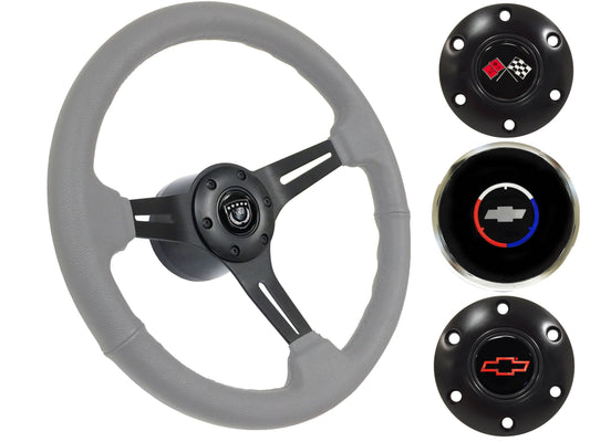 1962-68 Chevy Nova Steering Wheel Kit | Grey Leather | ST3060GRY